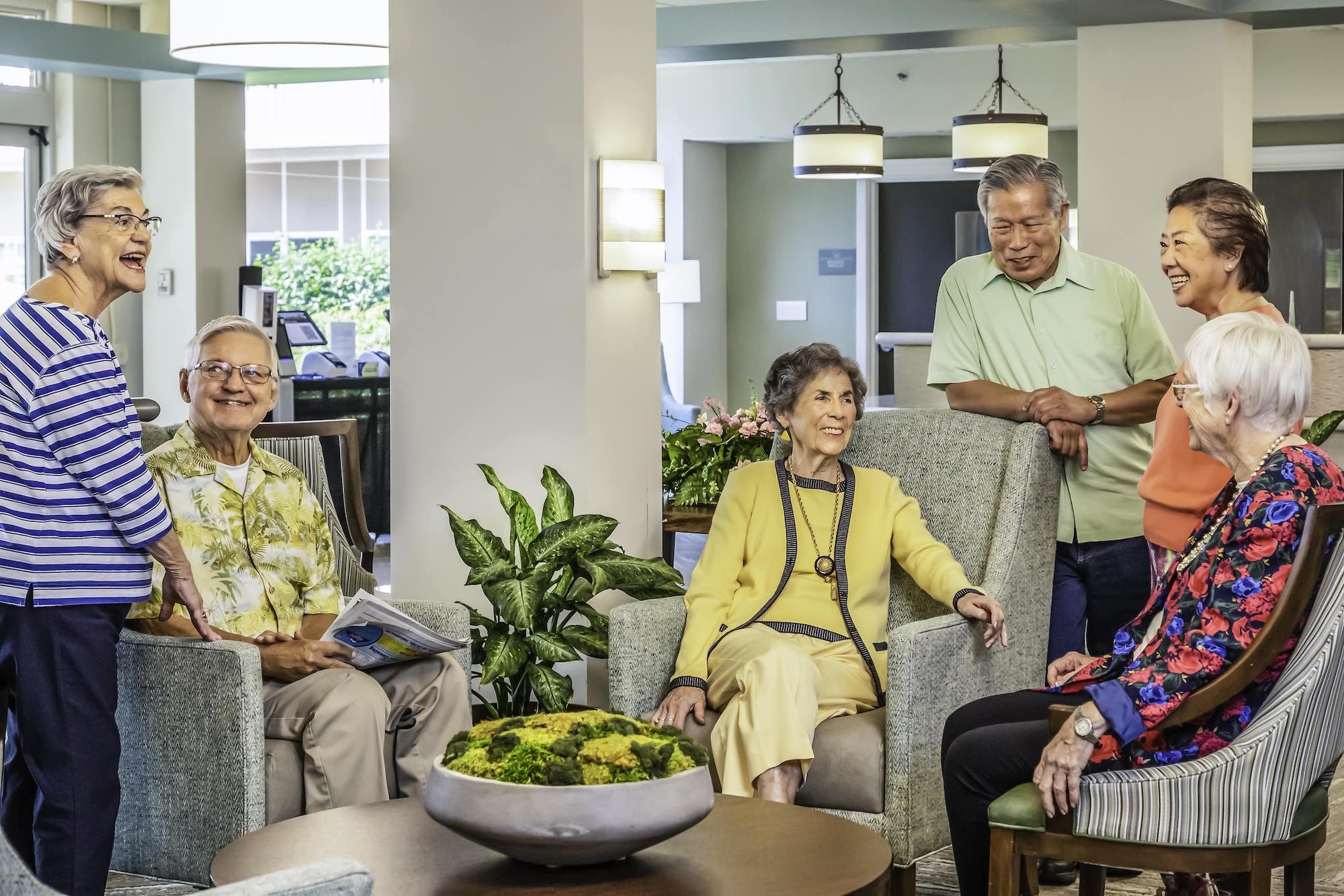 gathering the lobby common area